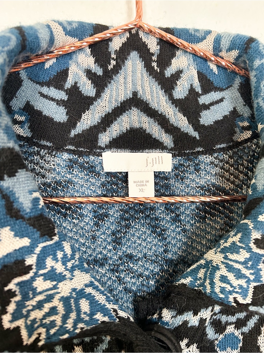 J. Jill Prussian Blue Multi Chestnut
Hill Topper Cardigan Sweater - Picture 5 of 8